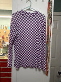 Checkerboard sheer top