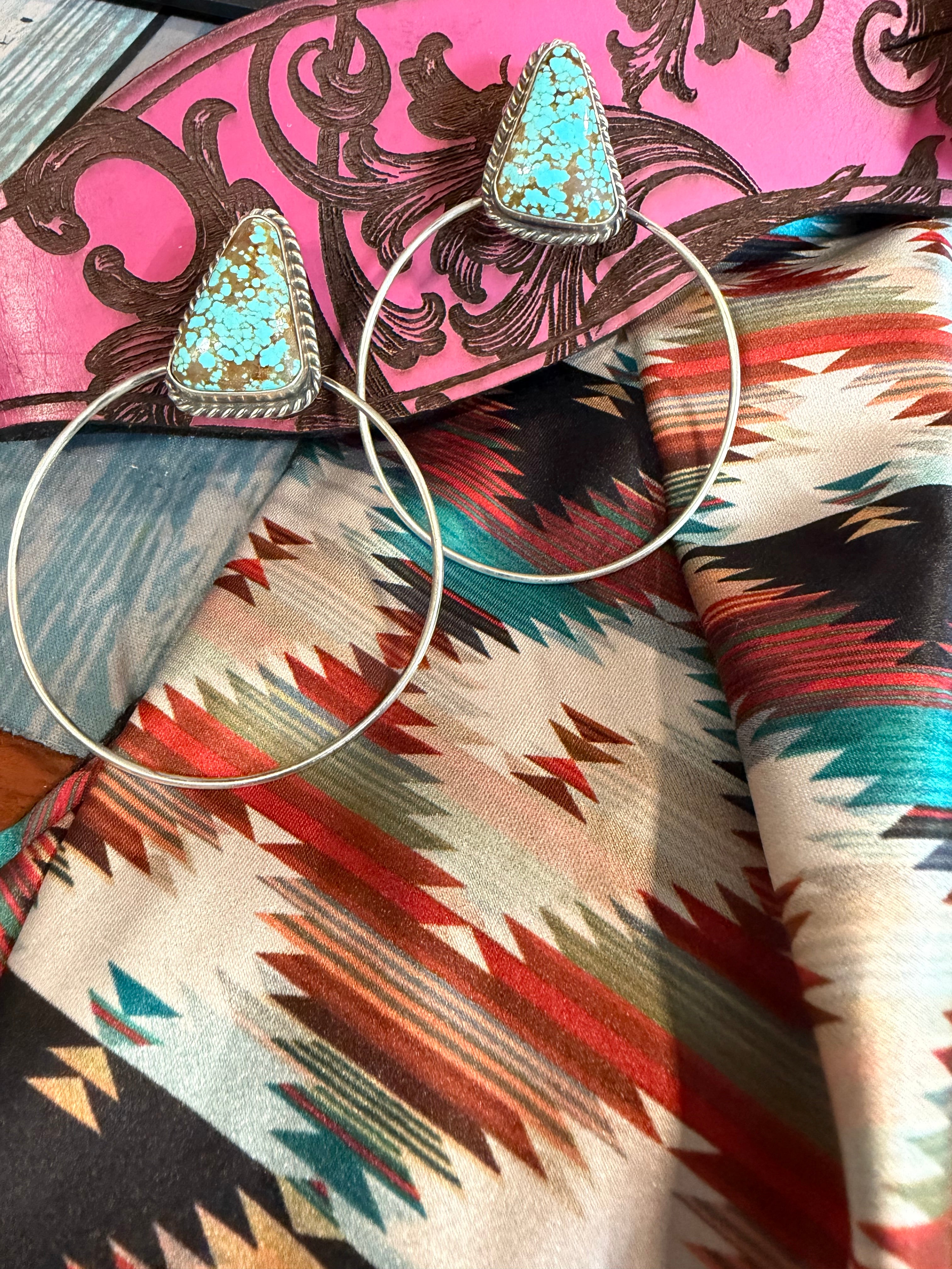 Mine # 8 Hoop Earrings