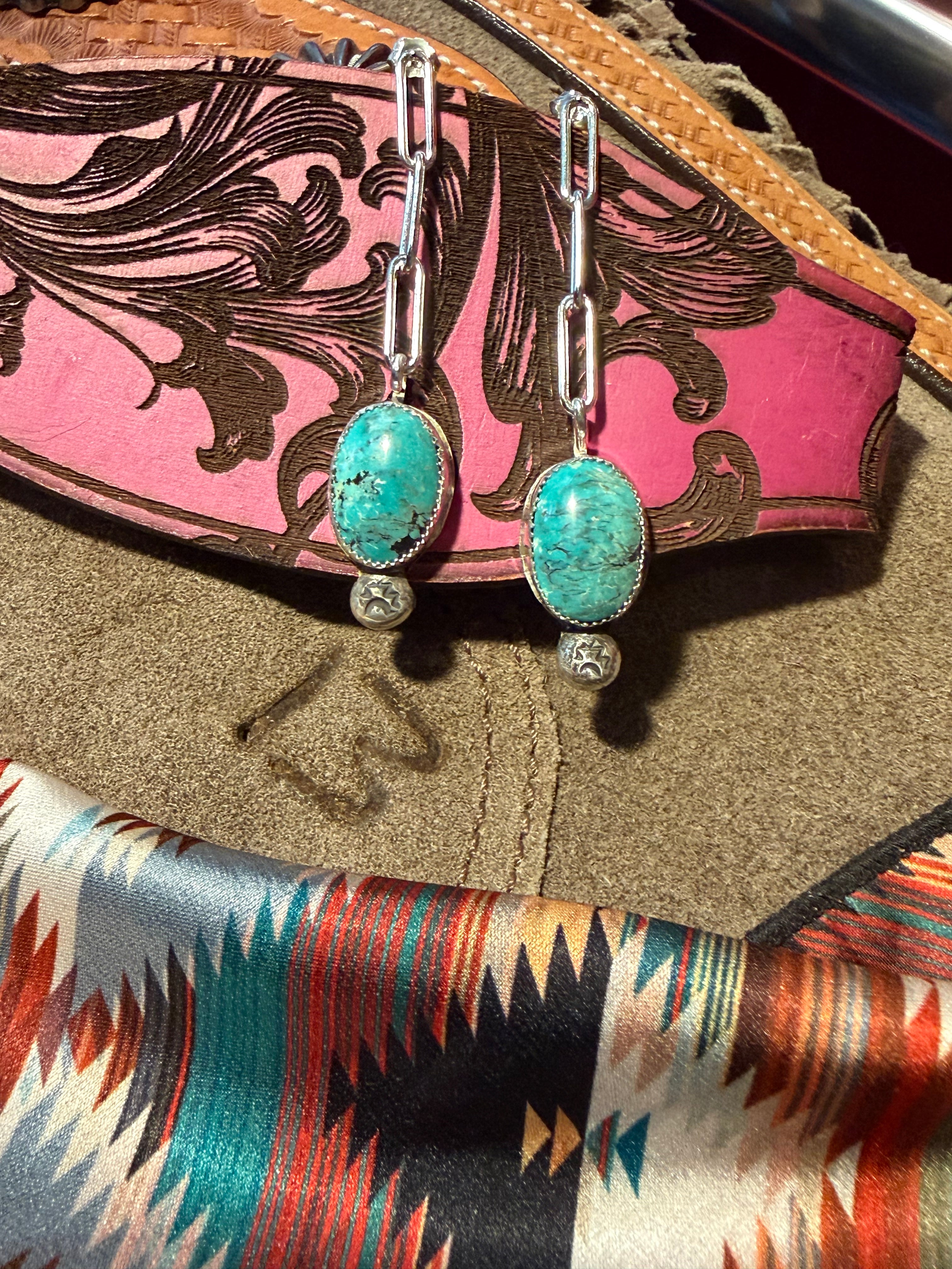 Paperclip Turquoise earrings